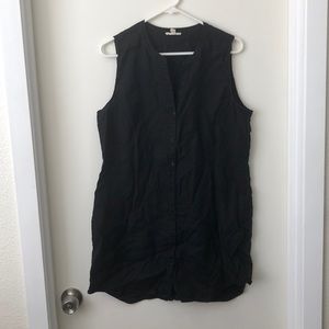 Eileen Fisher Linen Tunic, Black, Size M